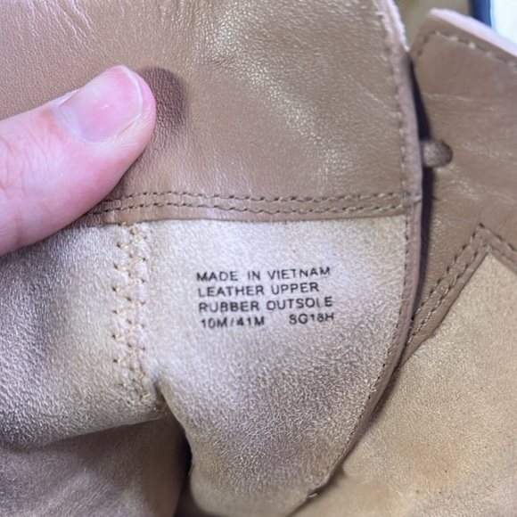 Michael Kors Lace Up Heeled Combat Boots Tan Brown Leather Womens Size 10 M - Picture 12 of 16